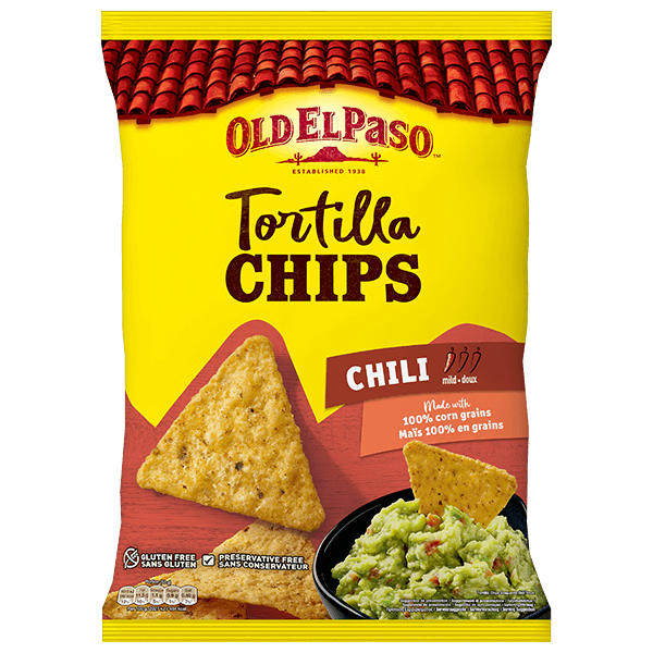 un paquet de chips tortilla au piment Old El Paso