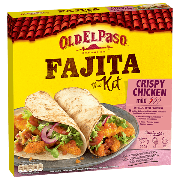 un kit de fajitas au poulet croustillant doux Old El Paso, 555 g