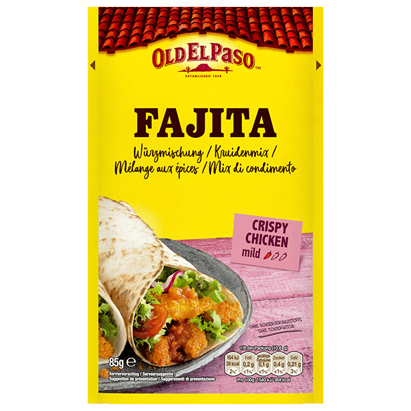un paquet de mélange d'épices pour fajitas au poulet croustillant doux Old El Paso, 85 g