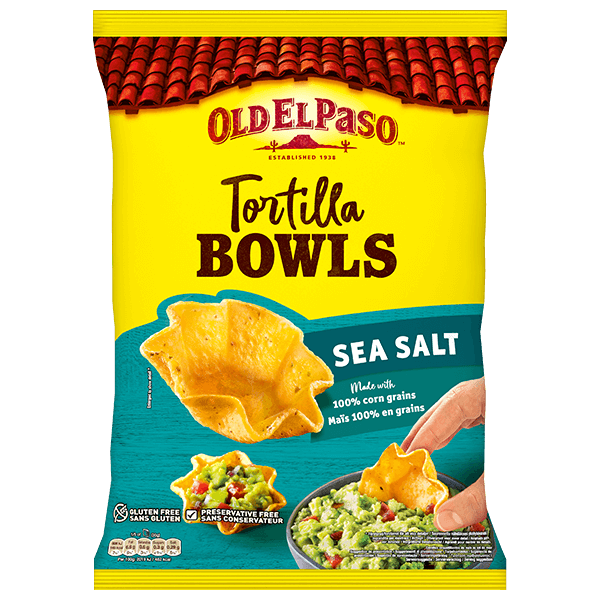 un paquet de bols de tortillas au sel de mer Old El Paso, 150g