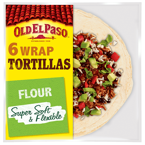 un paquet de tortillas à la farine Old El Paso 6 wraps, 350g