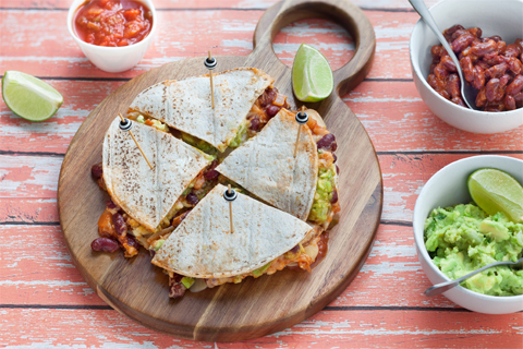 Fajitas façon quesadillas aux avocats écrasés